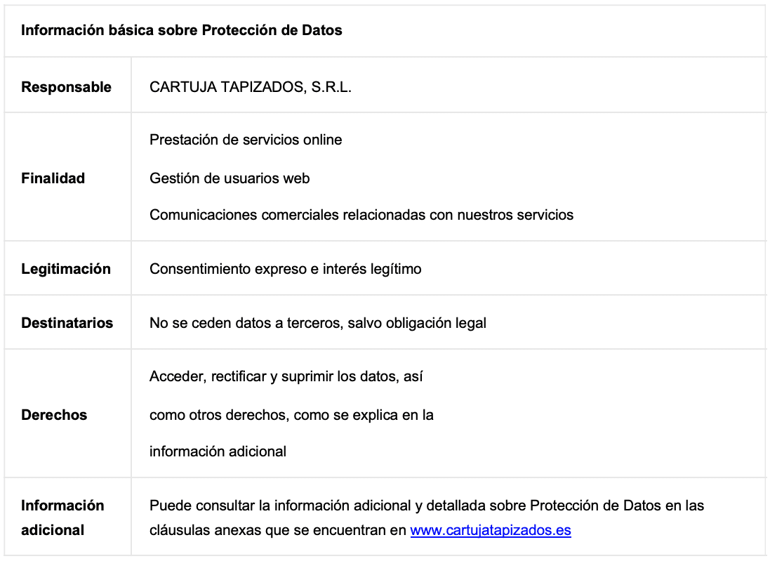 politica de privacidad cartuja